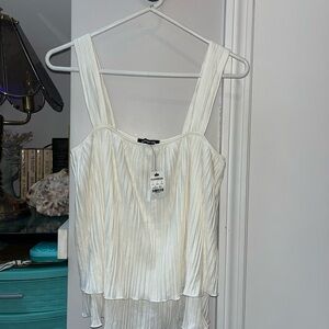 Express White Pleated Women's Top